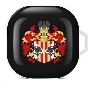 Coat Arms of Aragonsese Monarchs of Sicily Oortelefoon Case Compatibel met Galaxy Buds/Buds Pro Schokbestendig Hoofdtelefoon Case Cover Wit-stijl