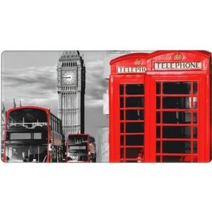 OPSREY Engeland UK Retro Londen Telefoon Gedrukt Oversized Muismat Game Muismat Toetsenbord Pad Desktop Protector Pad