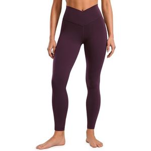 CRZ YOGA Womens Butterluxe Cross Waist Workout Leggings 28"" V Crossover High Waisted Gym Yoga Leggings Donker paars L