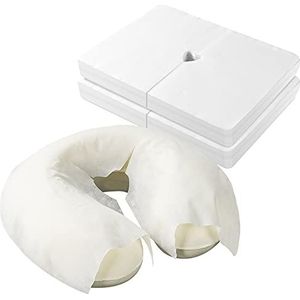 Wegwerp Gezicht Wieg Covers 100 Count Ultra Zachte Luxe Niet-klevende Massage Gezicht Covers Wegwerp Gezicht Rest Covers Gezicht Cradle/Hoofd Cradle Covers/Massage Kussen/Massage Cover