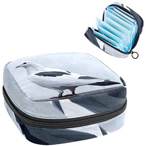 Maandverband Opbergtas,Draagbare maandverband Opbergzak,Duif, Meerkleurig, 4.7x6.6x6.6 in/12x17x17 cm