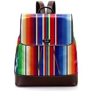 Stripe Boho gepersonaliseerde schooltassen boekentassen voor tiener, Meerkleurig, 27x12.3x32cm, Rugzak Rugzakken