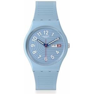 SWATCH Trendy Lines in The Sky dameshorloge, Blauw, M, Klassiek