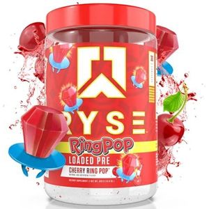 Ryse Core Series Loaded Pre | Pomp, Energie, Strength | L-Citrulline, Beta Alanine, L-Theanine, Caffeine, Thinkamine | 30 Servings (Cherry Ring Pop®)