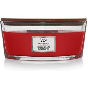 WoodWick Ellipse-geurkaars met knapperende lont | Crimson Berries | Tot wel 50 uur brandtijd