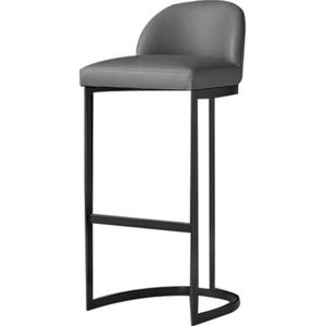 Barstoelen Barkruk Barkrukken PU-gestoffeerde Ontbijtkrukken Eetkamerstoel Metalen Barkrukken Tegenhoogtekruk Voor Keukenwoonkamer Aanrechtstoelen Hoge Krukken (Color : Black, Size : 55cm Sitting He