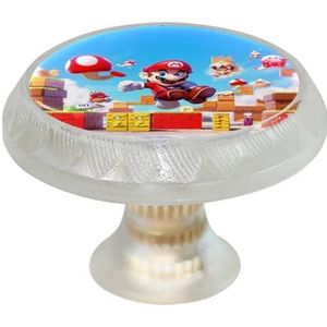 XYMJT voor Mario Set van 4 doorzichtige knoppen, kast kast lade trekt, dressoir handgrepen met schroeven, woondecoratie - kastgrepen, transparante knoppen, kast trekt inbegrepen