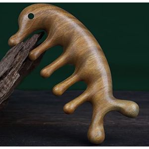 Multifunctionele meridiaan massage hoofd gezondheid kam sandelhout grote brede tand kam 1 stuk (kleur: model A)