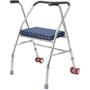 Lichtgewicht rolstoel Mobility Aids 2 Wielen Walking Frames, Mobility Walking Aid voor Volwassen Ouderen Gemakkelijk Opvouwbare Walker Trolley met Zitting Verstelbare Hoogte, slechts 3,8 kg Comfort Reisstoel Wheelchai