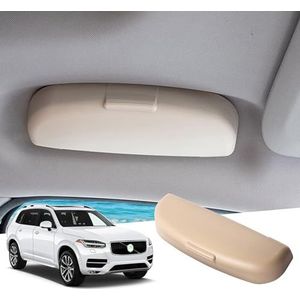 Autobrillenkokers Voor Volvo V70 XC70 2006-2019, ABS Zonnebrilhouder Brillen Opbergdoos Organisator Multifunctioneel Opbergen Opruimen Interieur Accessoires,C/Beige