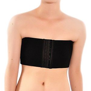 BaronHong Tomboy Nachthemd voor dames, elastische band, strapless top, borstmouwen, borstomslagdoek, zwart, M