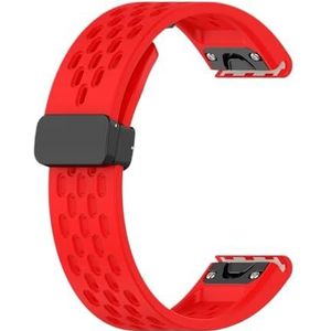 26 20 22mm Horlogeband fit for Garmin Fenix ​​7 7s 7X6 6X Pro 5 5S 5X Plus 3HR Siliconen Quick Release Horloge Easyfit Polsband Band (Color : Red, Size : 22mm)
