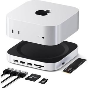 Mac mini M4 Hub & Stand met NVMe SSD Enclosure - M4 Dock met 2x USB-A 10 Gbps, Data Port, SD-kaartlezer - Perfect accessoire voor Apple Mac mini M4 / Pro