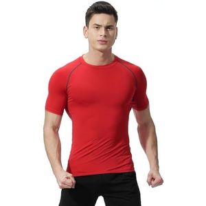 yk8fass Sport strak T-shirt ik-9622, Rood, S
