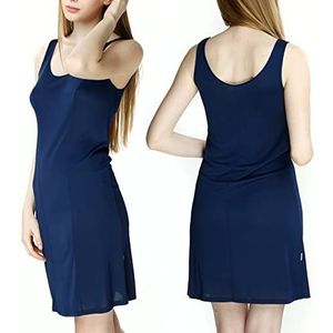 Mewa Onderjurk voor dames. Negligé dames met viscose zijde. Sexy onderrok voor vrouwen. Veel kleuren en maten. Sexy slip, Donkerblauw, 46