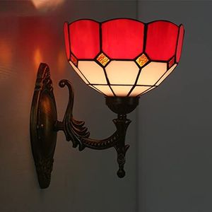 8-Inch Tiffany Wandlamp, Rustiek/Barok/Mediterraan/romige Amber Parel Stijl, Gebrandschilderd Glas Wandlamp, Handgemaakte Wandlamp Voor Hotelkamers En Gangen