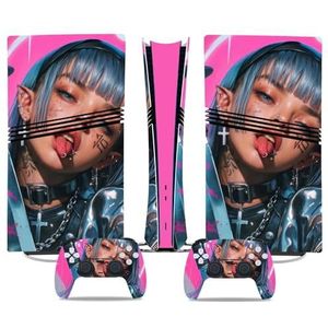 Anti Kras Voor PS5 PRO Skin Digital Edition Console En Controller Vinyl Cover Skins Wraps Krasbestendig, Compatibel Met Voor PS5 Digital Edition Pro 45712 Geen Schuimvorming