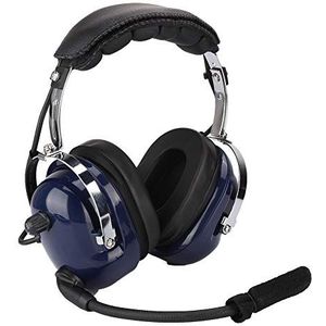 Hoofdtelefoon voor Algemene Luchtvaart, Dubbele Plug 3,5 Mm Winddichte Pilot-hoofdtelefoon, 24DB Ruisonderdrukking Vliegtuigheadset voor Luchtvaartpiloten, Dubbele Standaard GA-stekker, Pilot-hoofdtel