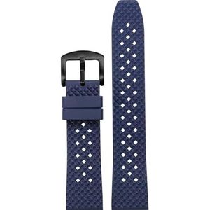 Quick Release Fluoro Rubber Horlogeband Waterdicht Heren for Seiko for Breitling for IWC Zwart Quick Release Horlogeband Stomatal Band (Color : Blue-black pin, Size : 22mm)
