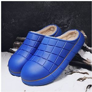 Dames Zomer Slippers Heren thuis pluche slippers comfort zachte warme slippers vrouwen dikke bodem schoenen Hoogwaardige indoor antislip paren Sloffen (Color : Blue, Size : 43)