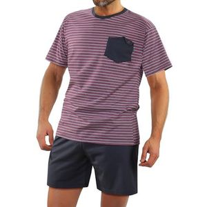 Sesto Senso Heren Kort Pyjama Set Kotoen Korte Mouw Top & Bottom Nachtkleding Pjs L 05 K67E