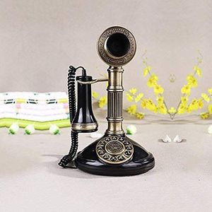 Telefoon Retro- Kreatives Modellierendes Verdrahtetes Haupttelefon Schwarz Hoch 23,3 cm Antikes Festes Telefon