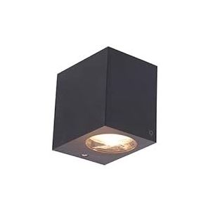 QAZQA - Moderne buiten wandlamp grijs van kunststof - Baleno I | Buitenverlichting - Kunststof Rechthoekig - GU10 Geschikt voor LED - Max. 1 x 7 Watt