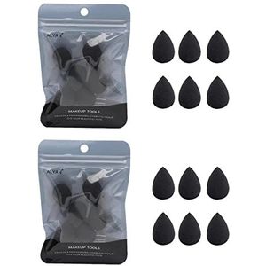 12 stuks mini-make-upspons, concealer hoogtepunt en oogschaduw zwarte kleine schoonheid spons blender set voor foundation, poeder