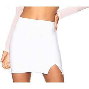 Oh! Pretty Womens Split Mini Rok Dames Potlood Stretchy Split Rok Korte Sexy Elastische Elastische Elastische Mini Rok Meerdere Kleuren Maten 8-22