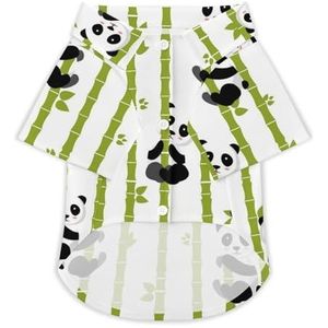 Panda met bamboe grappig hondenshirt button down Hawaii shirt grappige doek huisdier ademende T-shirts cadeau voor kleine honden en katten