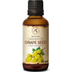 Koudgeperste Druivenpitolie - Druivenpitolie 100% Puur En Natuurlijk 50ml - Glazen Fles - - Vitis Vinifera - Italië - Lichaamsolie - Intensieve Verzorging Gezicht - Lichaam - Haar - Cosmetica