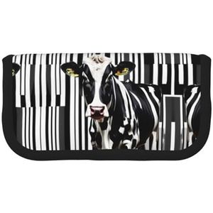 gopoo Zwart Wit Melkkoe Leuke Canvas Potlood Pouch - Georganiseerde Opslag voor Reizen & Dagelijks Gebruik Etui, Make-up Pouch