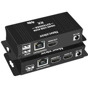 4K 60Hz USB KVM-extender over Ethernet CAT6 RJ45 1080P 60 meter extender KVM-splitter for muis, toetsenbord en pc