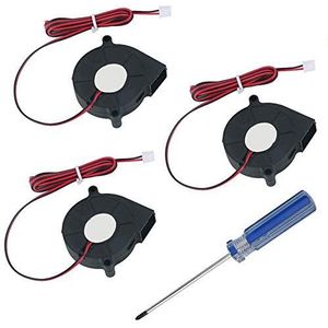 RUNCCI-YUN 3 Stuks DC 12 V Ventilator Voor 3D-Printers, 2-Pins Koelventilator, Borstelloze Turbine, Radiator (Zwart)