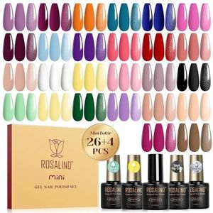 ROSALIND Soak-Off Nagellakset, 30 stuks, paars, oranje, blauw, roze, rood, nude, bruin, soak-off mini-uv-led-kleurgel, gelnagels voor nageldesign, gel, nagellak, cadeau