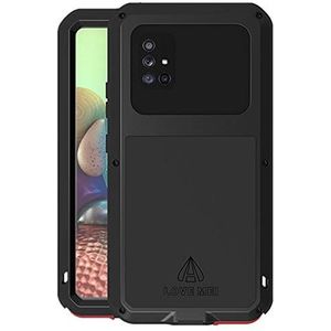 LOVE MEI Galaxy A71 5G-hoesje, buitensporten militair schokbestendig waterdicht stofdicht zwaar belastbaar hybride aluminium metaal+siliconen+gehard glas hardcover voor Samsung Galaxy A71 5G 6,7 inch