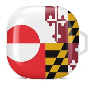 Greenland Maryland vlag oordopjes hoesje compatibel met Samsung hard shell beschermhoes wit stijl