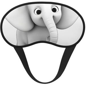 Slaapmasker voor zijslaper, zijden slaapmasker met elastische band, super zachte oogslaapschaduwhoes, witte olifant, verduisterend, nachtblinddoek voor vrouwen en mannen, reizen