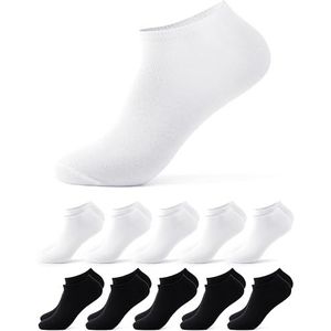 Occulto dames sneaker sokken pak van 10 (model: Alexa) Zwart Wit 35-38