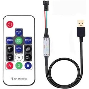 GNQUKEBWH 14 toetsen, 17 toetsen, 21 toetsen, DC5 V, USB, RGB, chip 1024, compatibel met leds WS2811, WS2812, 6812 en 1903 (1P)