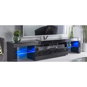 MMT Furniture Designs TV-kast, gebouwd hout, zwart, 200cm (b) x 40cm (d) x 45cm (h)