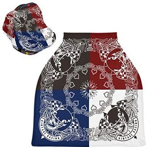 Rood Zwart Blauw Wit Kunst Baby Autostoelhoes Luifel Stretchy Nursing Covers Ademend Winddicht Winter Sjaal voor Baby Borstvoeding Jongens Meisjes