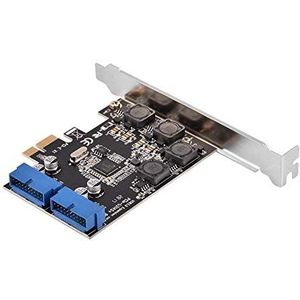 PCI-E naar USB 3.0 2-poorts Express-kaart, low-profile PCI-Express naar interne 2-poorts 19-pins header USB 3.0-kaartadapter