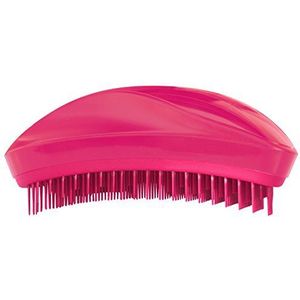 Professionele haarborstel voor het ontwarren van trekken, klein, rond, compact, met zachte roze borstelharen (roze) by AGV