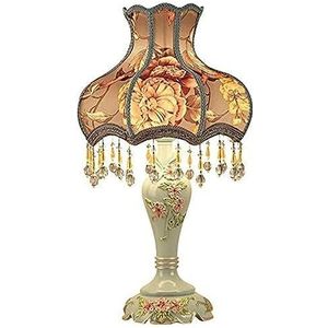 Tafellampen Multifunctionele bureaulamp Europese tafellamp in pastorale stijl, geborduurde stoffen lamp Slaapkamer Prinses Slaapkamer Bedlampje verlichting