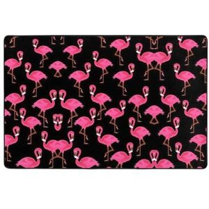 FRGMNT Mooie roze flamingo's print ultra zacht vloertapijt, luxe lounge gebied tapijt ideaal voor woonkamer, slaapkamer, kinderkamer