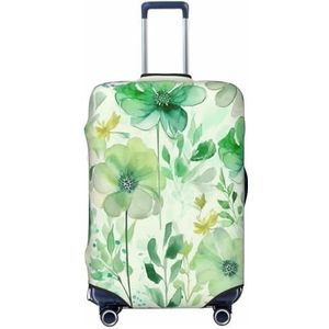 NONHAI Reizen Bagage Cover Koffer Protector Aquarel groene bloemen Elastische Wasbare Stretch Koffer Protector Anti-Kras Reizen Koffer Cover Fit 18-32 Inch Bagage, Zwart, M