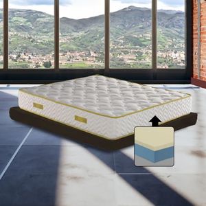 Traagschuim matras van traagschuim, kingsize, 190 x 200 cm, semi-stevige orthopedische matras tegen rugpijn, hoogte 25 cm, traagschuimmatras met anti-allergische vulling, model Memory 30