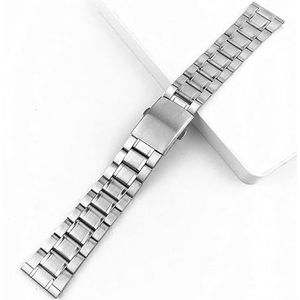 Kijk naar bands Horlogebanden Roestvrij stalen horlogeband Polsband Zilverkleurige metalen horlogeband met vouwsluiting for heren Dames Duurzaam (Color : Silver, Size : 14mm)