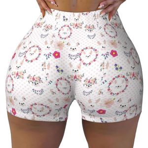 Unkhtt Cartoon Llama Alpaca Print Workout Gym Korte Vrouwen Zomer Comfortabele Stretch Yoga Shorts Dagelijks Cacual Wear, Zwart, S